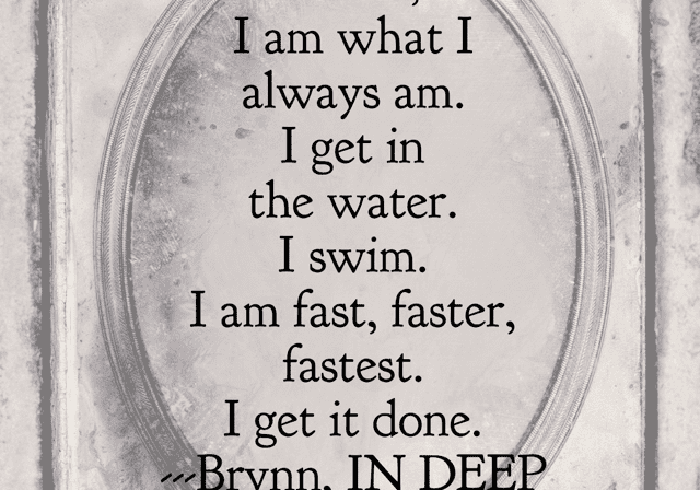 Inspirational quote about self-acceptance and determination on a textured background.